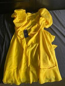 lot 91 image: Womens Yellow Ruffle Dress by Sampeel, Size S