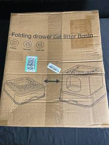 lot 101 image: Foldable Drawer Type Cat Litter Basin in Black