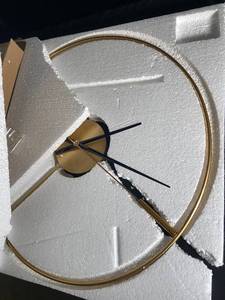 lot 125 image: Large Gold Wall Clock with Minimalist Design