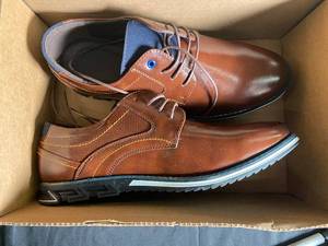 lot 136 image: Pair of Mens Leather Derby Dress Shoes - Size 44