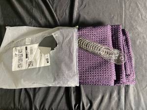 lot 139 image: Purple Shower Curtain with Hooks (72 W x 84 H)