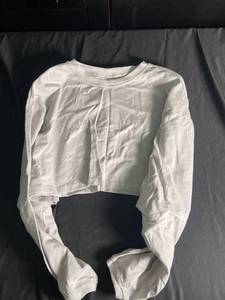 lot 145 image: White Long-Sleeve Womens Crop Top