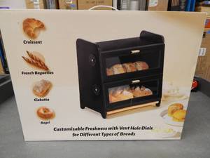 lot 74 image: Dual Compartment Bread Box with Adjustable Venting