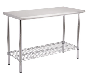 lot 69 image: Seville Classics Stainless Steel Chef Prep Table