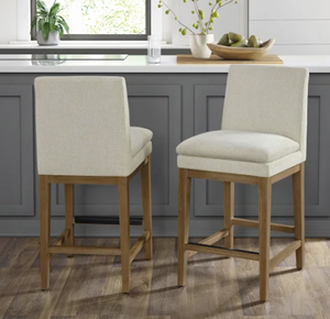 lot 17 image: Aiden & Ivy Rylee Fabric Counter Stool 2-Pack