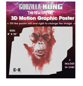 lot 233 image: LOT OF 4 Godzilla v Kong The New Empire 3D Motion Graphic Poster 8 x 10