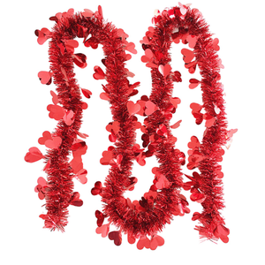 lot 239 image: LOT OF 38 Valentine Day Garland Romantic Wreath Decoration Valentines Day Garland Shiny Heart Tinsel