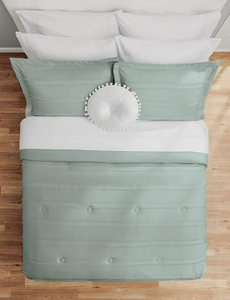 lot 365 image: Mainstays Mint 10 Piece Bed in a Bag Comforter Set with Sheets, Queen