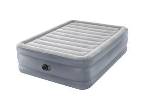 lot 378 image: Intex 20 Queen Dura-Beam Deluxe Raised Air Bed Mattress with Built-in Pump