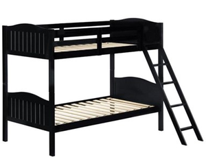 lot 55 image: Coaster 405053BLK Coaster Furniture Littleton - Black TwinTwin Bunk Bed