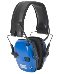 lot 410 image: Howard Leight by Honeywell Impact Sport Sound Amplification Electronic Shooting Earmuff, Real Blue