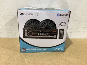 lot 629 image: Dual Electronics MXP152B Marine Radio  AMFM Digital Media Receiver with Built-in Bluetooth  (2) 6.5 Marine Stereo Boat Speakers