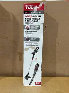 lot 177 image: Hyper Tough 20V Cordless Combo Kit, 10-inch String Trimmer & 130Mph Sweeper