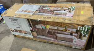 lot 40 image: 4PCS Better Homes & Gardens Brookbury Outdoor Wicker Patio Sectional Dining Set