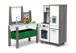 lot 168 image: Delta Children Gourmet All-in-One Corner Play Kitchen Toy Kitchen Playset with Safe & Heatless Stove with Lights