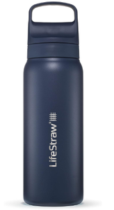 lot 274 image: LifeStraw Go Series  Insulated Stainless Steel Water Filter Bottle for Travel and Everyday Use Removes Bacteria, Parasites and Microplastics, Improves Taste, 24oz Aegean Sea