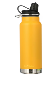 lot 313 image: LOT OF 2 Klean Kanteen 32 fl oz Stainless Steel Insulated Water Bottle Chug Cap Marigold