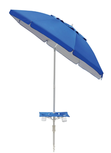 lot 180 image: Mainstays 7 Feet Vented Beach Umbrella with Table, wTilt and Built-in Sand Anchor