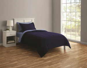lot 200 image: 5PCS TwinTwin XL Mainstays Reversible Bed in a Bag Comforter Set with Sheets