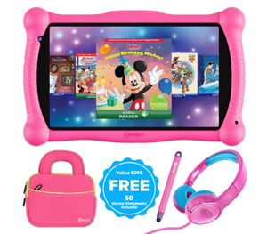 lot 300 image: Contixo 7 Kids Tablet Bundle for Ages 3-12, 50 FREE Disney Storybooks, Educational Android Tablet, 32GB