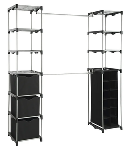 lot 481 image: Mainstays Non-Woven Closet Organizer, 2-Tower 9-Shelves