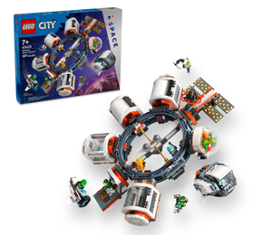 lot 490 image: LEGO City Modular Space Station STEM Toy, Modular Exploration Science Toy with 6 Astronaut Minifigures 60433