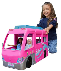 lot 493 image: Barbie Doll DreamCamper Van Playset with Pets, Pool, Slide & Accessories, Toys For Ages 3 Years Old & up