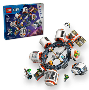 lot 495 image: LEGO City Modular Space Station STEM Toy, Modular Exploration Science Toy with 6 Astronaut Minifigures 60433