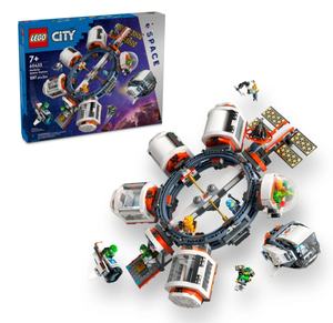 lot 496 image: LEGO City Modular Space Station STEM Toy, Modular Exploration Science Toy with 6 Astronaut Minifigures 60433