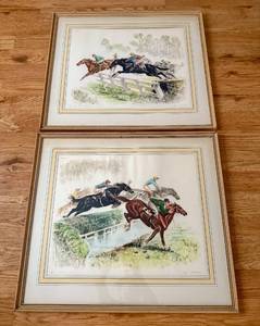 Louis Claude 1940s Color Etchings (Signed)