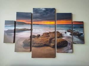 lot 46 image: Sunset 5pc Wall Art