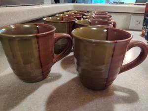 lot 22 image: Ten Stoneware Coffee Mugs