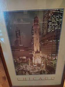 lot 120 image: Framed Photo of Historic Chicago Water Tower