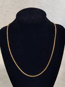 lot 107 image: 14K Yellow Gold Rope Necklace