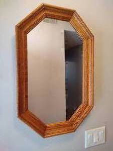 lot 123 image: Wood Entry Mirror