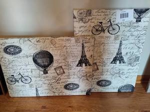 lot 116 image: French Themed Wall Art