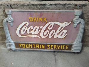 lot 159 image: Coca Cola Vintage Sign