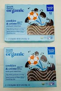 lot 127 image: MM. 2x 12ct-Family Size Good & Gather Organic Baked Snack Bars-Cookies & Cr�me-72025