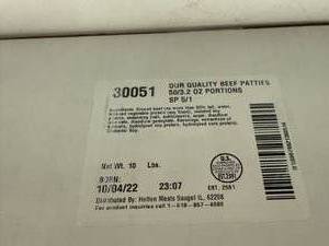 lot 107 image: H. 10lbs 503.2oz Hamburger Patties