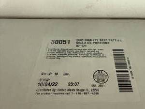 lot 109 image: H. 10lbs 503.2oz Hamburger Patties
