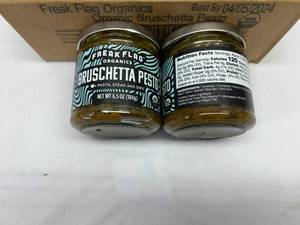 lot 349 image: MM. 6x 6.5oz Organic Bruschetta Pesto-Freaky Flag Organics