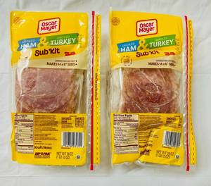 lot 80 image: B. 2x 28oz Oscar Mayer Smoked Ham & Turkey Sub Kit-22025