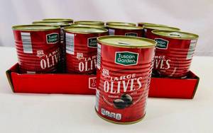 lot 151 image: 12x 6oz Large Black Ripe Olives-Tuscan Garden