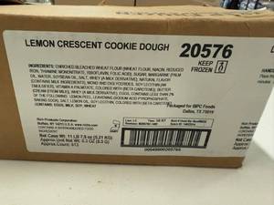 lot 102 image: H. 11lbs (613ct Approx.) Lemon Crescent Cookie Dough