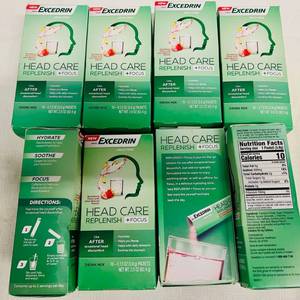 lot 377 image: 8x16 packets Excedrin Headcare Replenish Focus