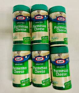 lot 253 image: 6x 8oz Kraft Grated Parmesan Cheese