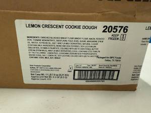 lot 105 image: H. 11lbs (613ct Approx.) Lemon Crescent Cookie Dough