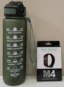 lot 8 image: Smart Bracelet M4 & Green Water Bottle (View Photos)