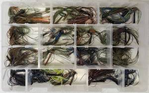 lot 11 image: Plano 3700 Tackle Box Loaded with New and Used Bass Jigs