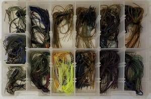 Gander Mountain - 13-Try Tackle Box with a mix of new and used bass jigs!